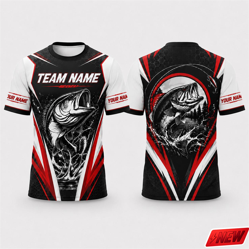 Outdoor Sport Name - Jersey Memancing Tim Nama Kustom Pria,