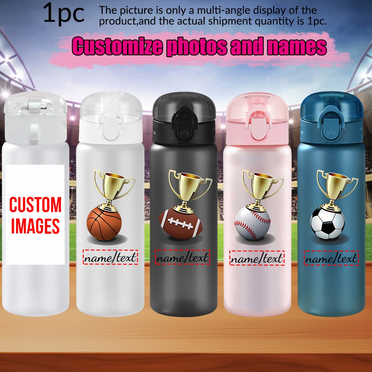 Outdoor Sport Name - 1pc Botol Minum Plastik Anti Bocor