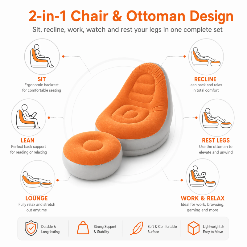 Set Sofa Santai Tiup dengan Sa - Outdoor Sport Chairs ulasan dan harga